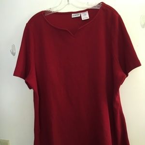Liz Baker Short Sleeve Knit Top Sz 2X Maroon